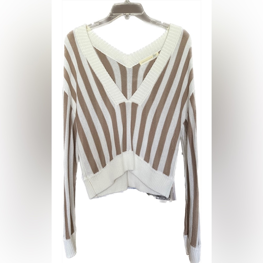 Magnolia South Vertical Striped Cropped Sweater